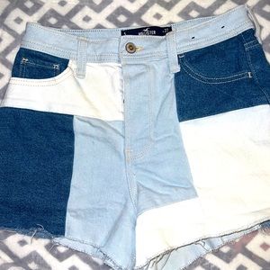 hollister multi colored jean shorts